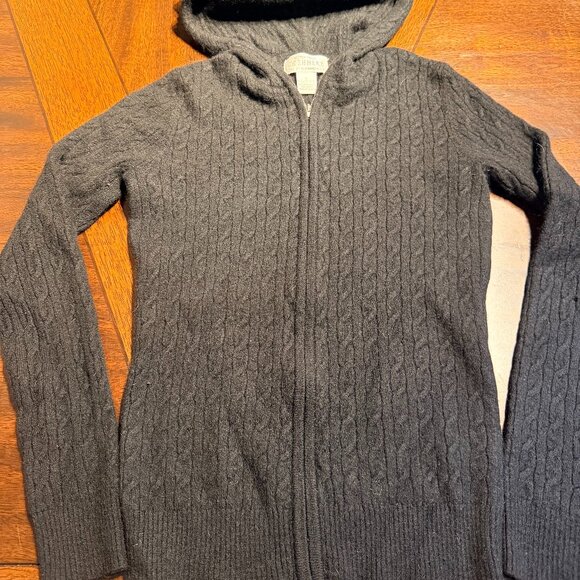 sutton studio cashmere sweater SMALL WOMENS ZIP UP CABLE KNIT FULL ZUP HOODED - Picture 1 of 5